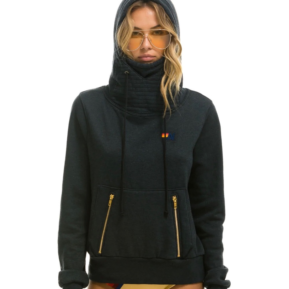 Aviator Nation scuba pullover hoodie navy small